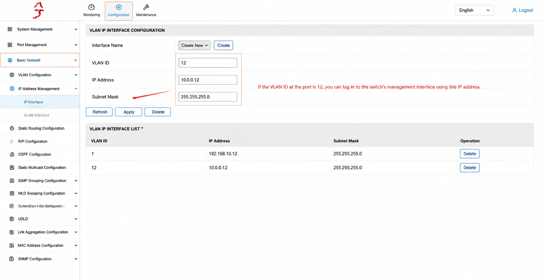 How to Change the Management IP Address of XikeStor Switches 17 Accessing SKS8300 IP & Routing settings to assign a static IP for VLAN 1 or new management VLANs.