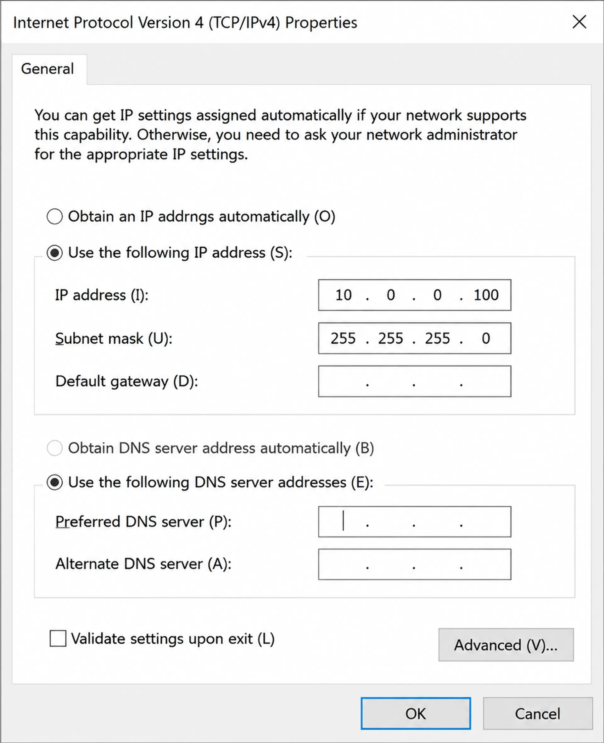 How to Change the Management IP Address of XikeStor Switches 12 Modify computer IP to the same network segment as the XikeStor switch for background login.